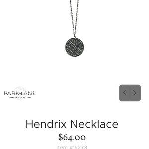 Park Lane Jewelry Hematite Hendrix necklace NEW! Pendant and crystals